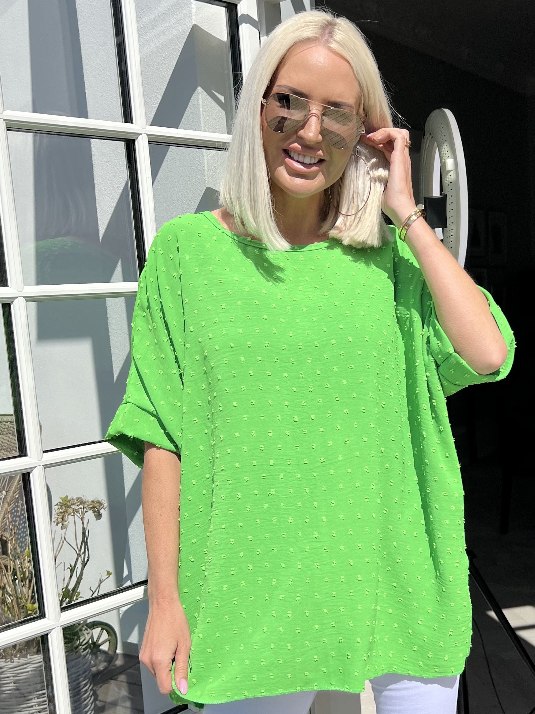 Mileah - Sød bluse med prikket detaljer